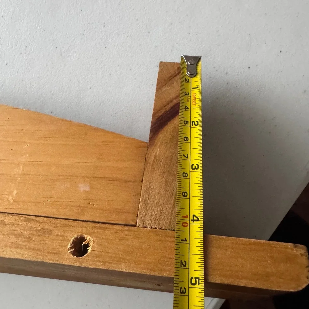 Cottagecore Farmhouse Vintage Wooden Wall Shelf Heart Cutout Apple Motif Pegs